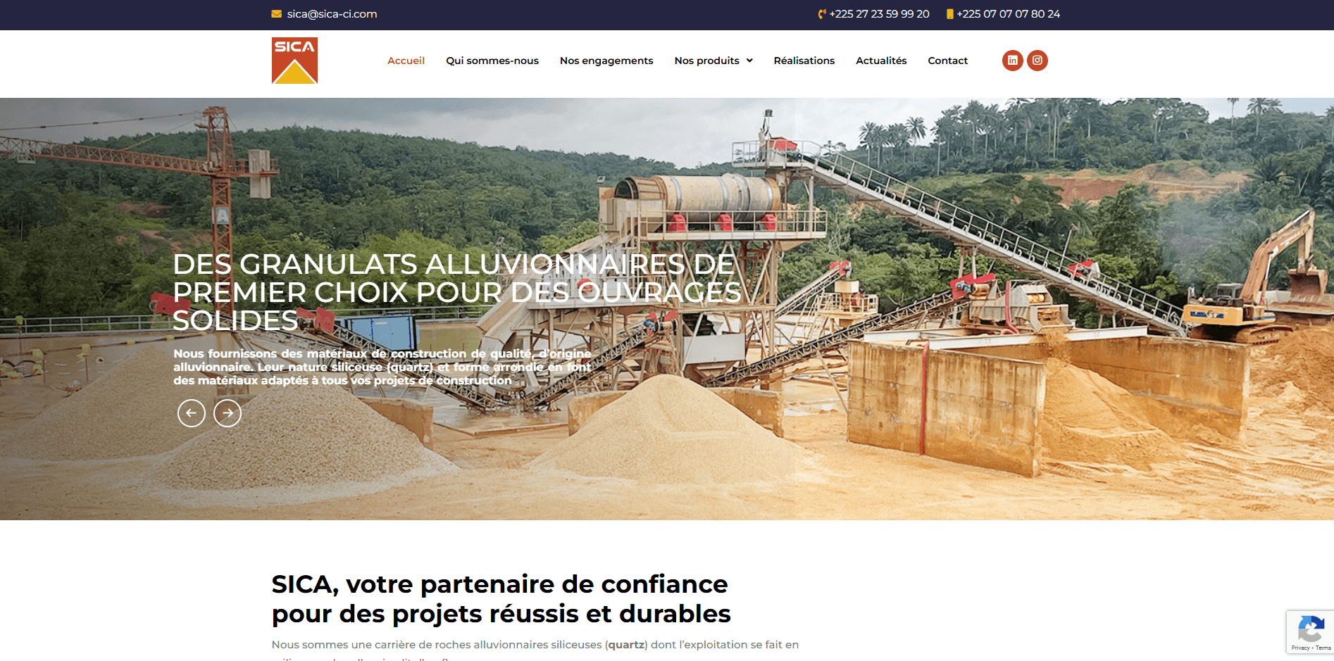 SICA - Ivoirian Quarry Company Website by Aristide KARBOU